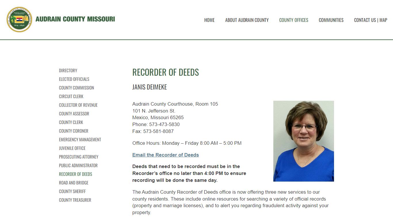 Recorder of Deeds — Audrain County Missouri